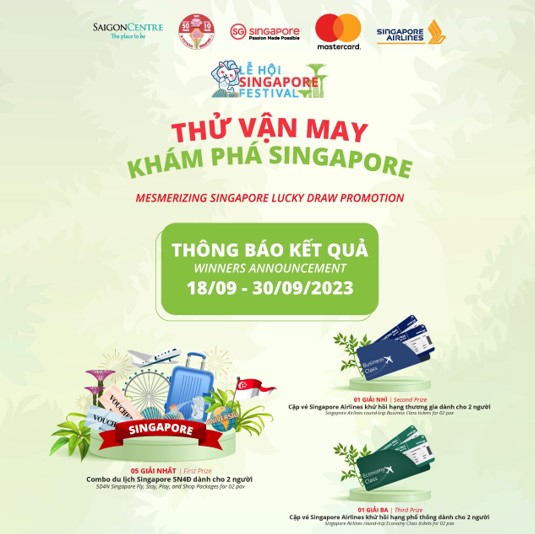 "MESMERIZING SINGAPORE LUCKY DRAW" PROMOTION – WINNER ANNOUNCEMENT