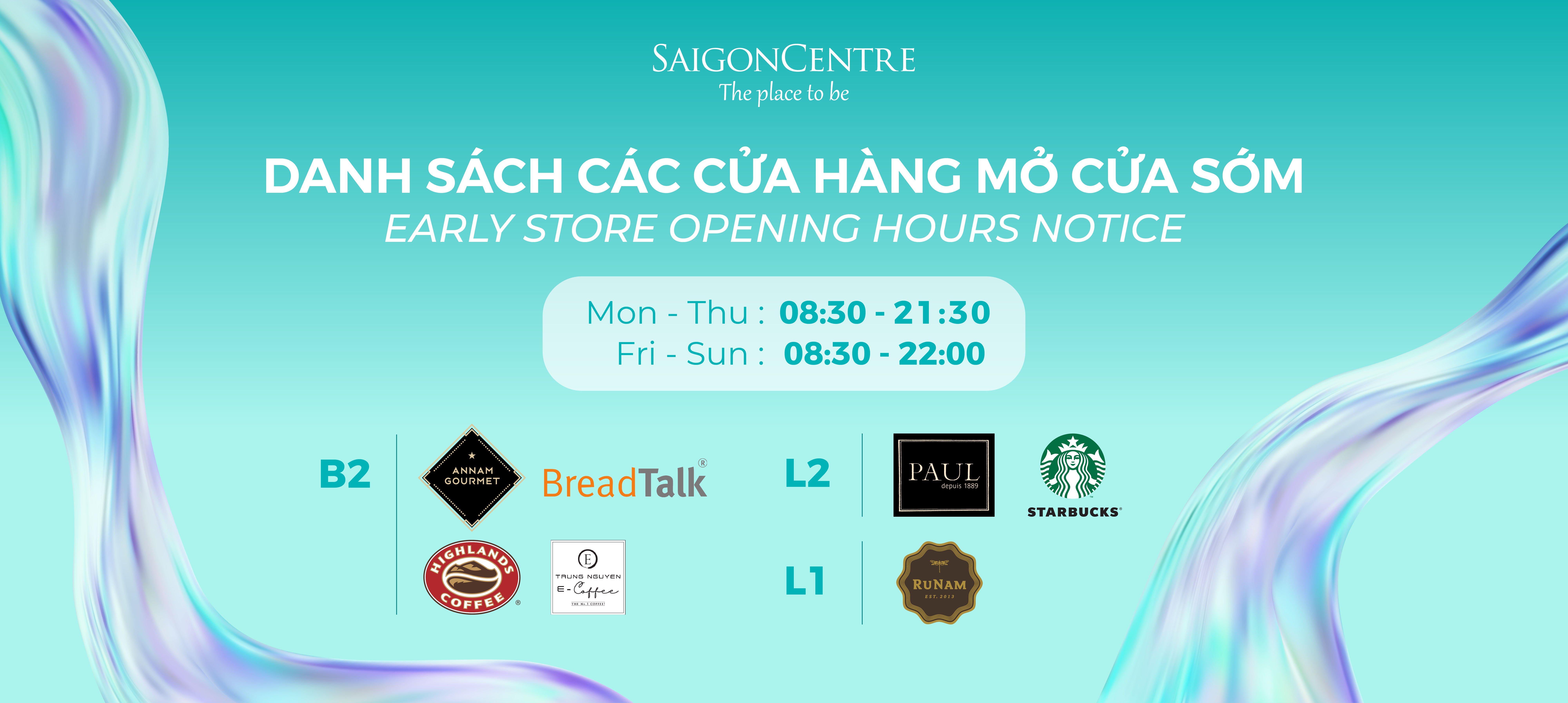 THƯƠNG HIỆU MỞ CỬA SỚM TỪ 18/08/2025