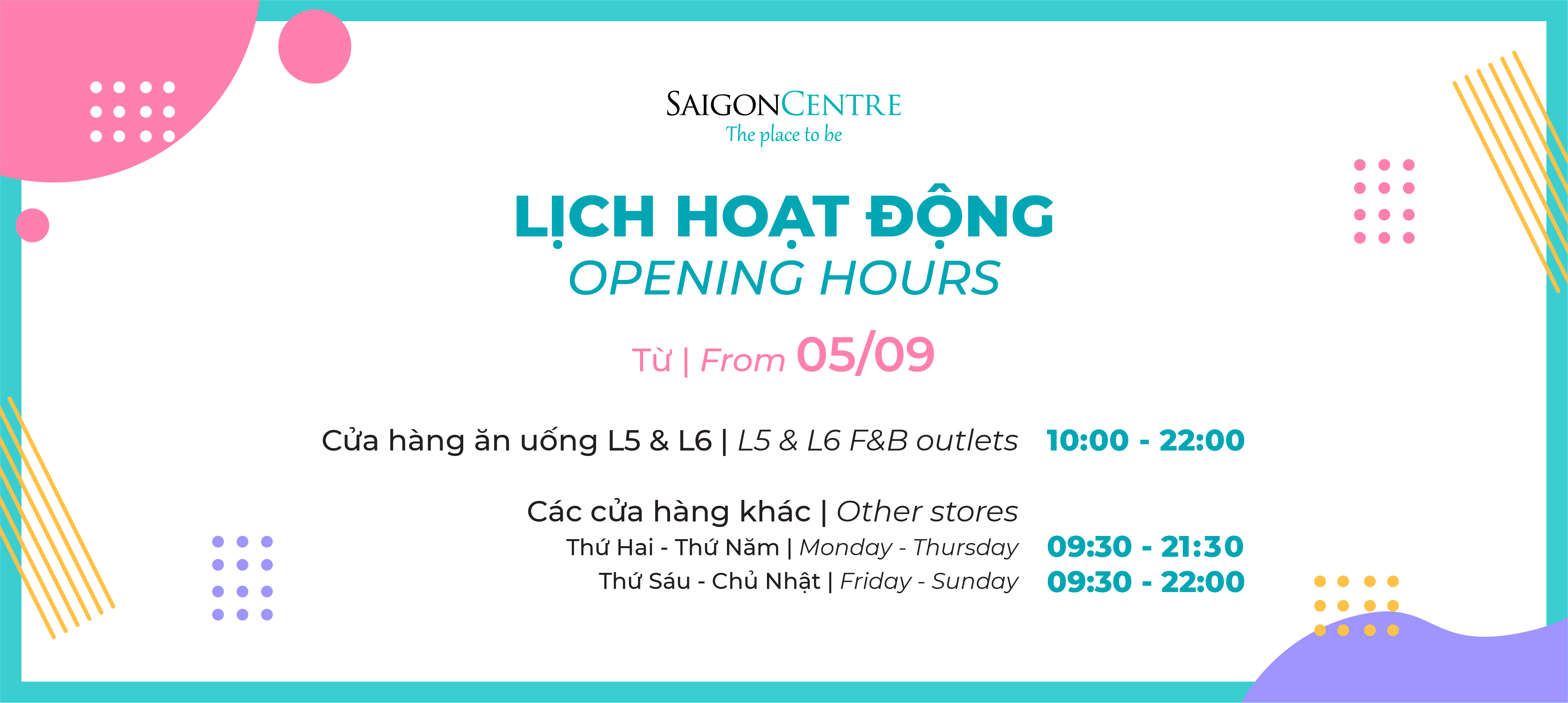 OPERATING HOUR FROM 05/09/2022
