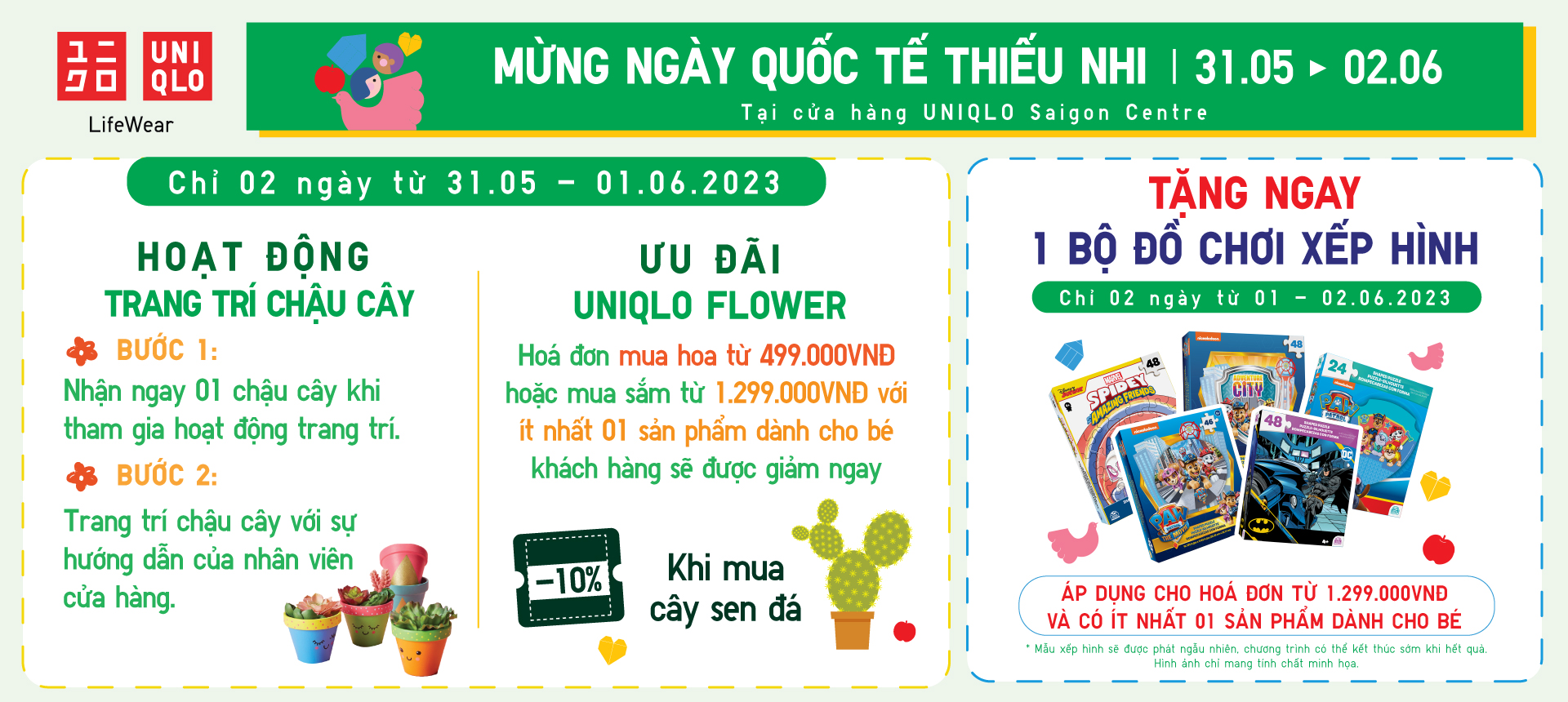 CHÀO ĐÓN QUỐC TẾ THIẾU NHI TẠI UNIQLO SAIGON CENTRE