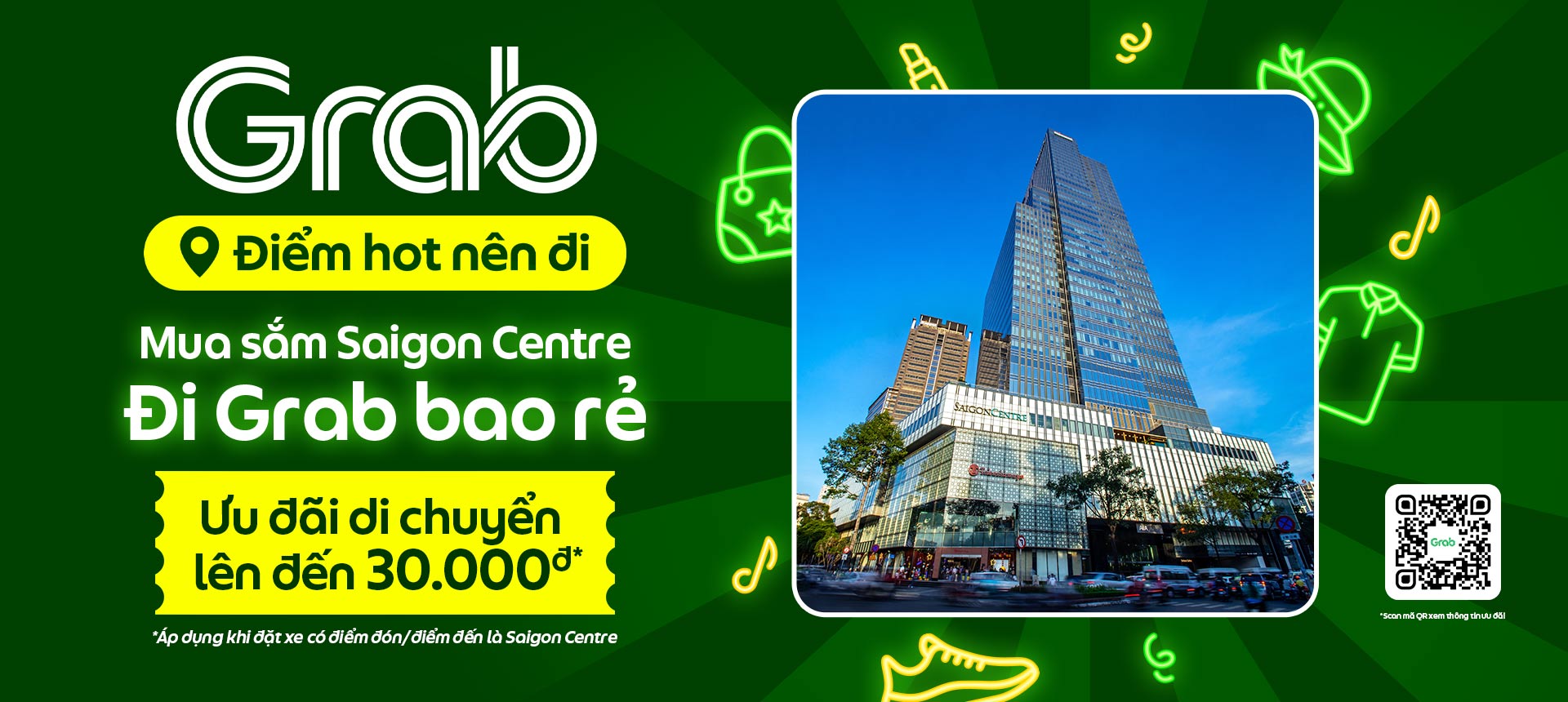 MUA SẮM TẠI SAIGON CENTRE - ĐI GRAB BAO RẺ