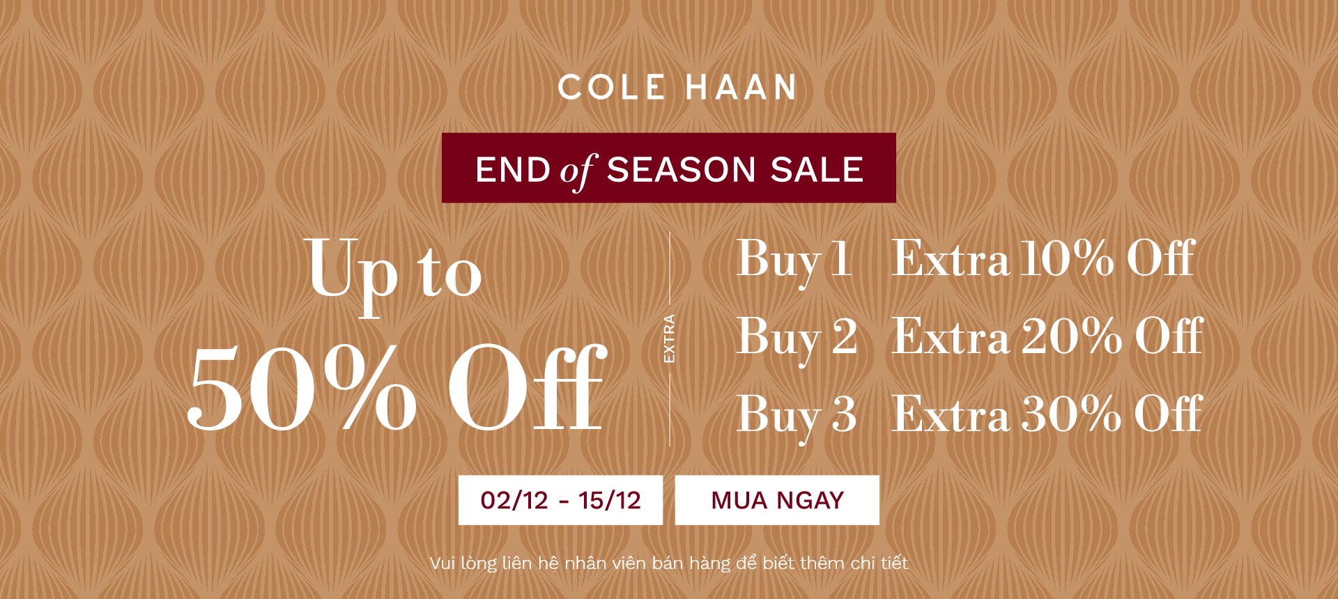 COLE HAAN - END OF SEASON SALE – ƯU ĐÃI LÊN ĐẾN 50%