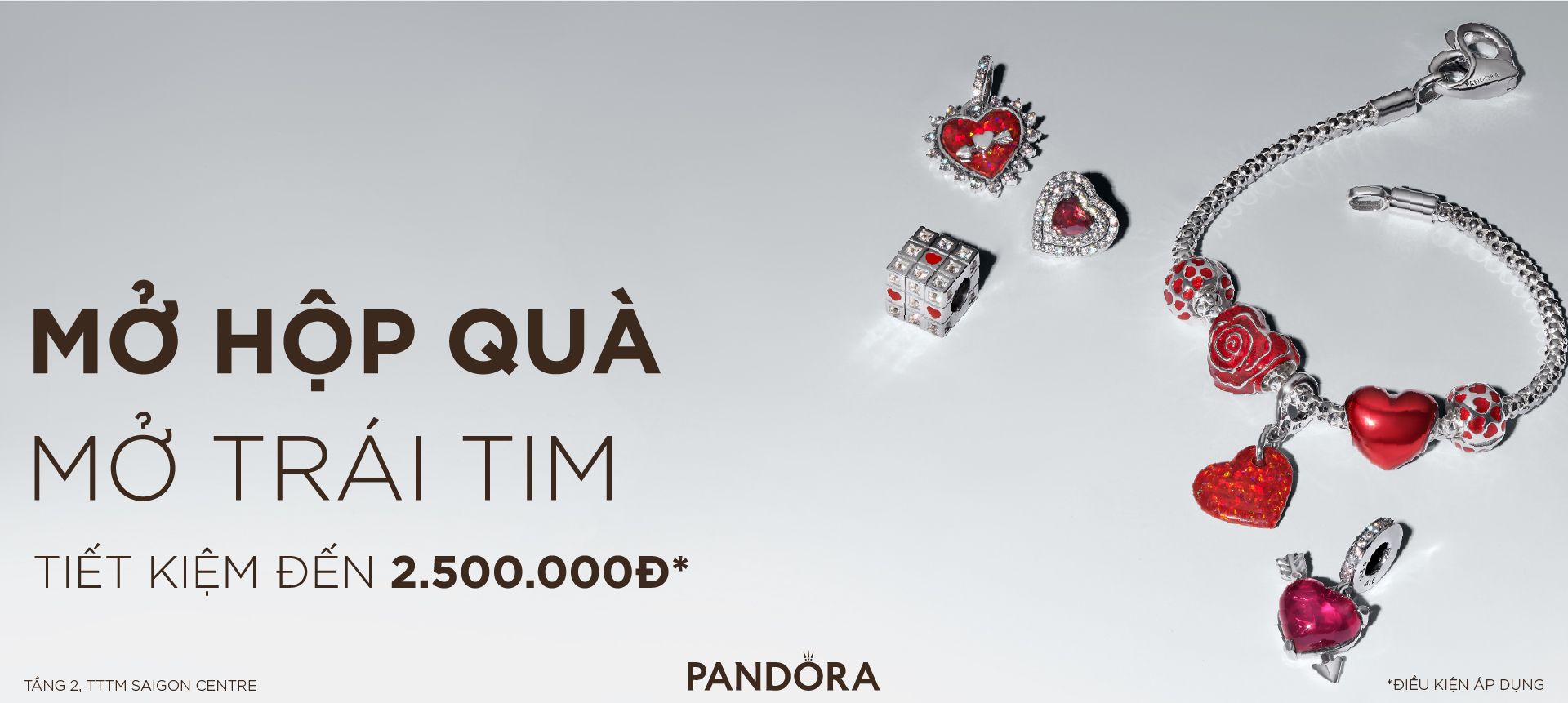 PANDORA - VALENTINE TRAO YÊU THƯƠNG - BỘ QUÀ TẶNG TIẾT KIỆM ĐẾN 2.500.000Đ