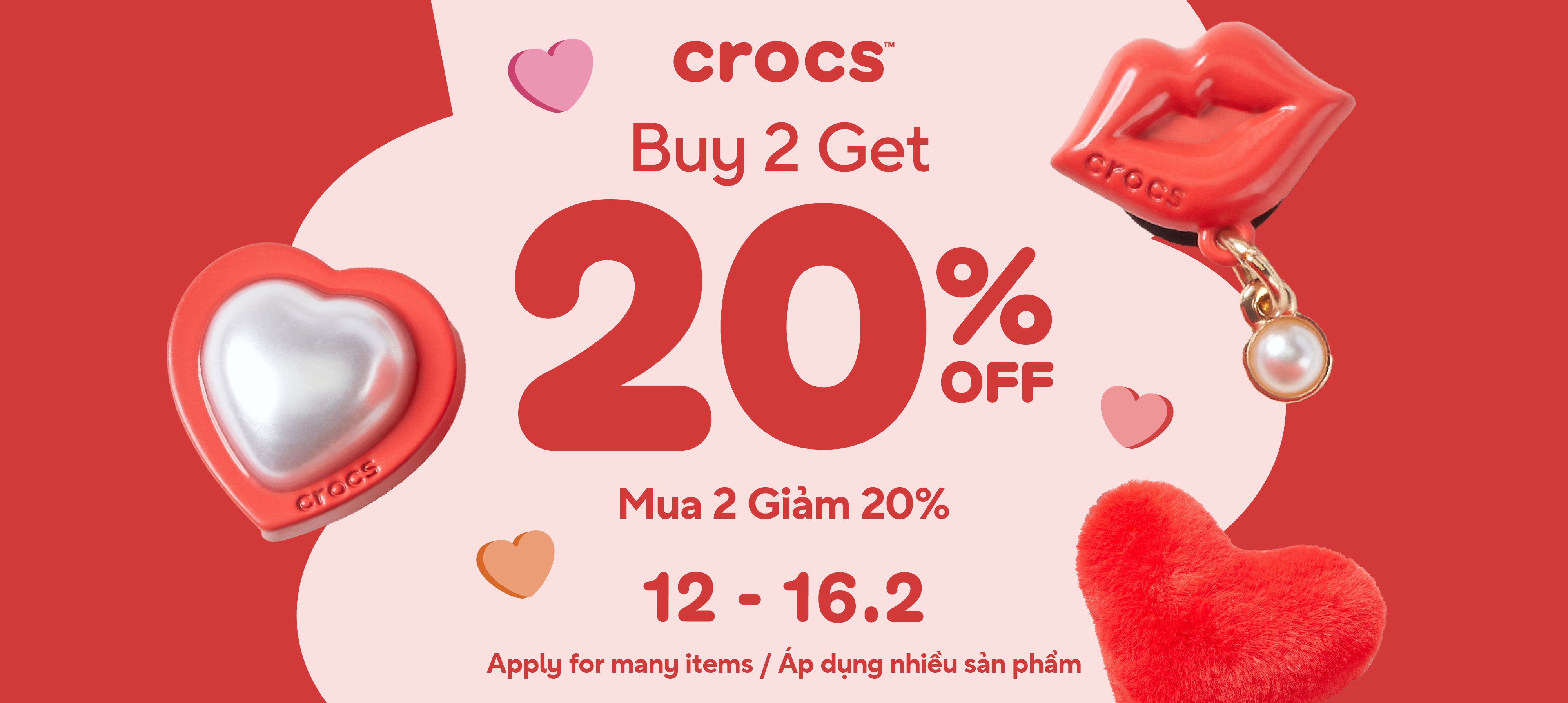 CROCS - COUPLE SHOES, DOUBLE VALENTINE DEALS