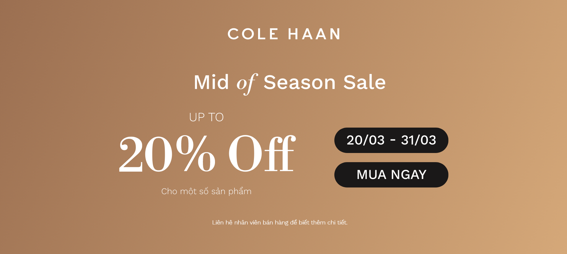 COLE HAAN - MID-SEASON SALE – DEAL HOT NHẤT THÁNG 3