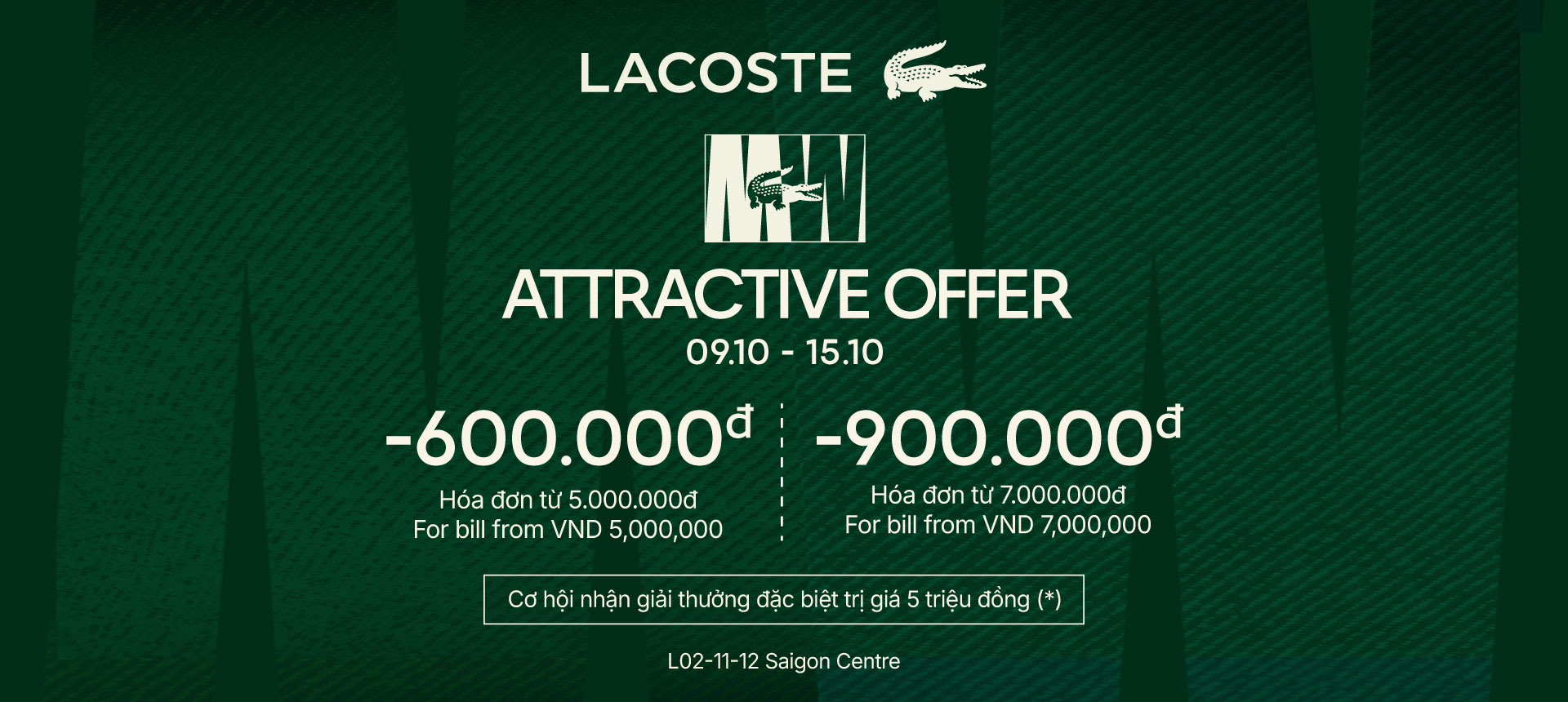 LACOSTE - MEMBERS WEEK 2025 - ATTRACTIVE OFFER
