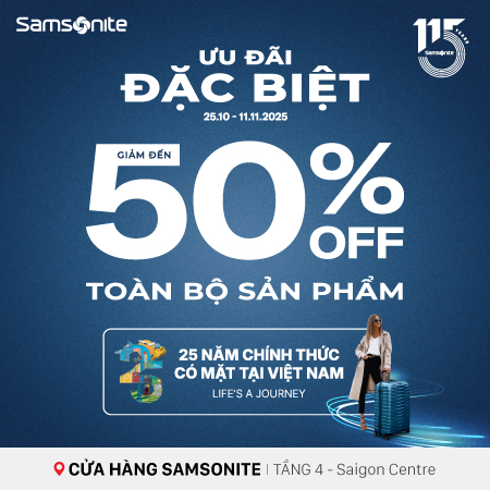 ƯU ĐÃI MỪNG KỶ NIỆM HƠN 25 NĂM SAMSONITE CÓ MẶT TẠI VIỆT NAM