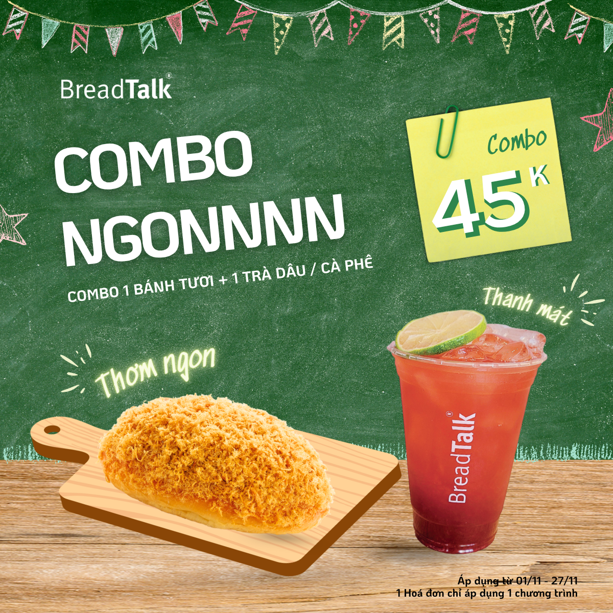 BREADTALK - THÁNG 11 - COMBO NGON GIÁ MÊ