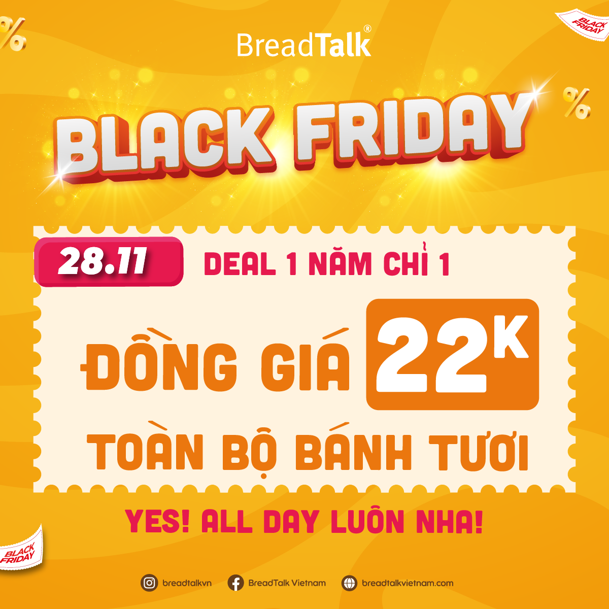 BREADTALK - BLACK FRIDAY 2025 - BÁNH NGON GIÁ HỜI CHỈ 3 NGÀY DUY NHẤT