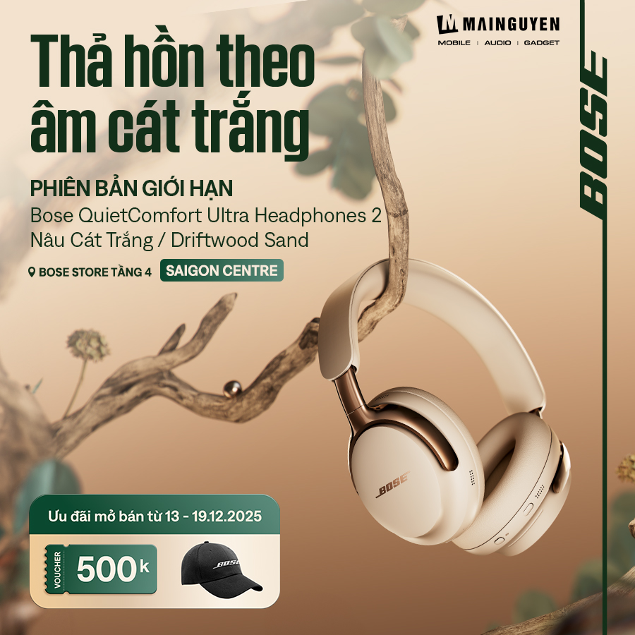 RA MẮT SẮC NÂU CÁT TRẮNG TRÊN TAI NGHE BOSE QUITECOMFORT ULTRA HEADPHONES 2