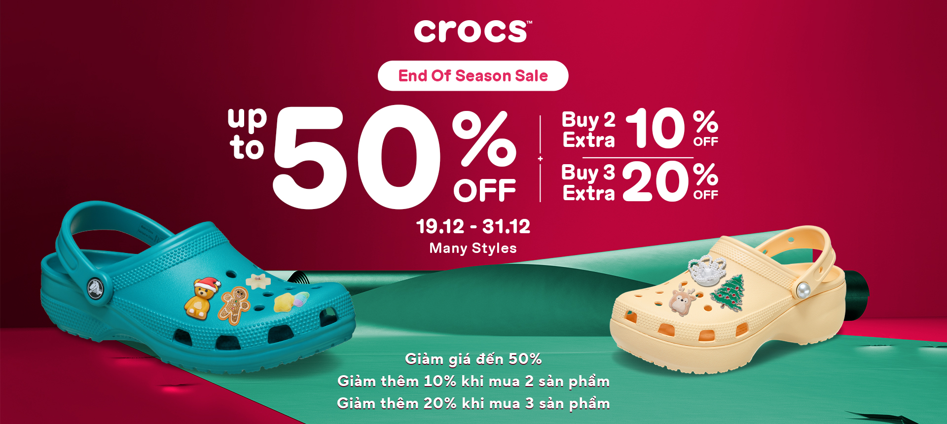 CROCS - TƯNG BỪNG SIÊU SALE CUỐI NĂM