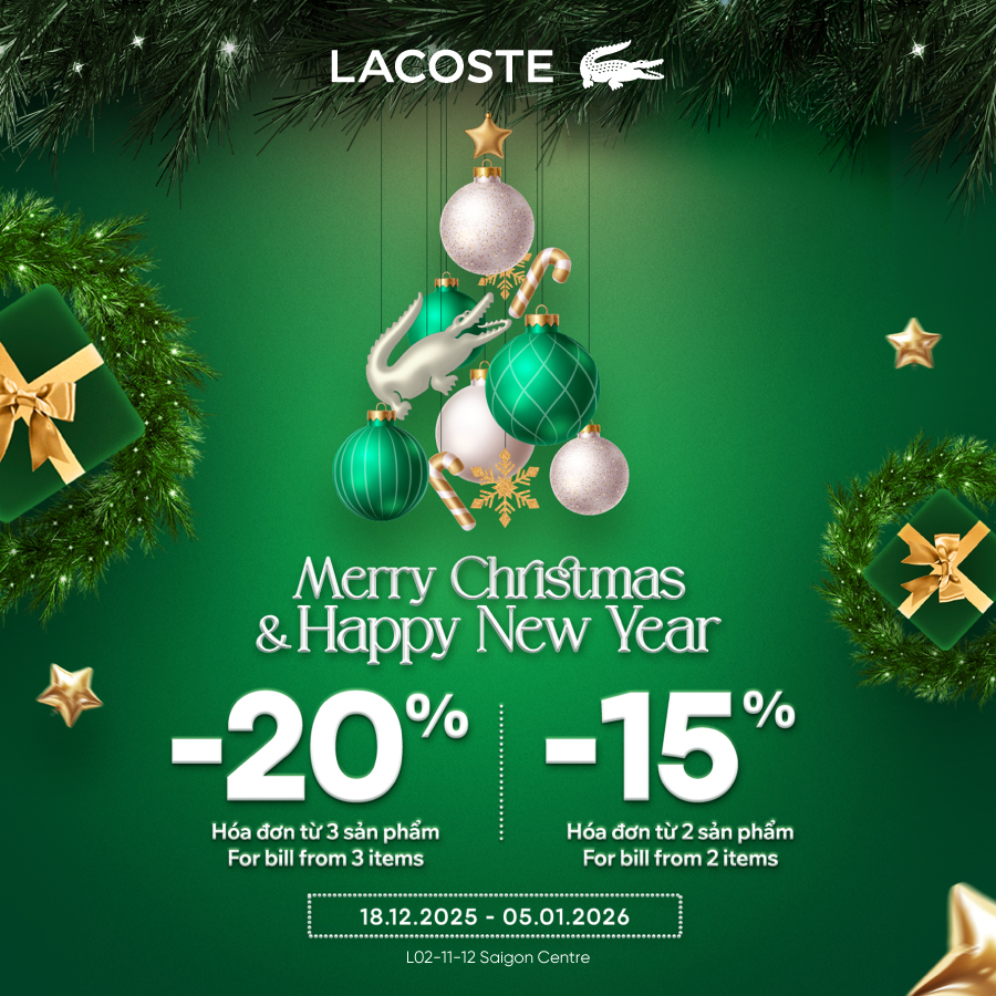 LACOSTE MERRY CHRISTMAS & HAPPY NEW YEAR