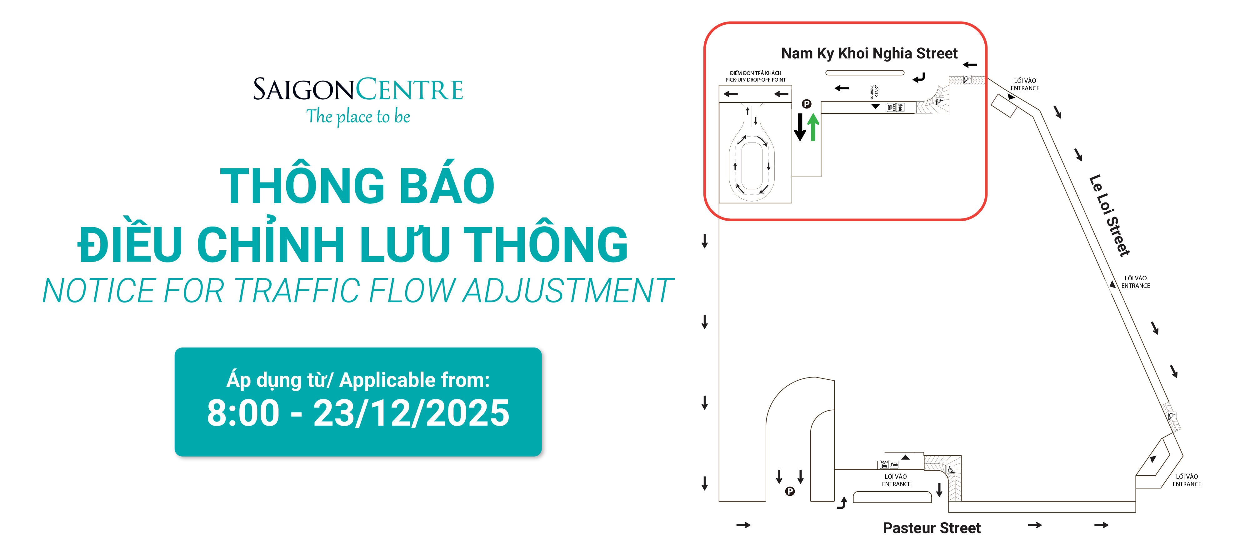 THÔNG BÁO ĐIỀU CHỈNH LƯU THÔNG 2 CHIỀU HƯỚNG RA NAM KỲ KHỞI NGHĨA