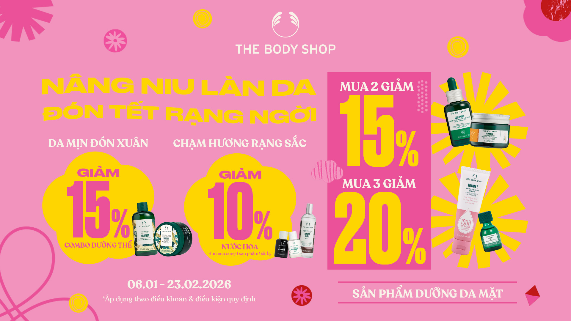 THE BODY SHOP - ƯU ĐÃI ĐẦU NĂM - DA ĐẸP ĐÓN TẾT