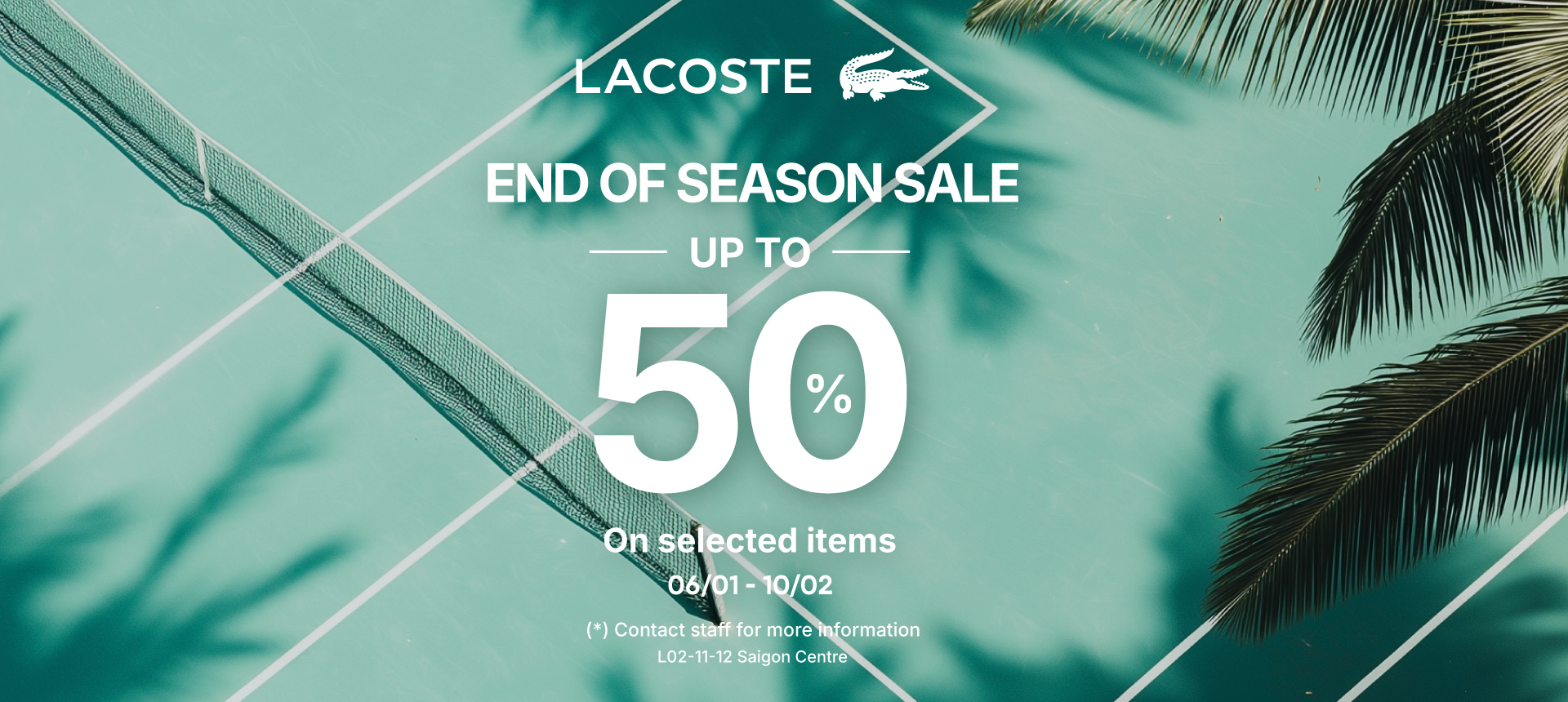 LACOSTE END OF SEASON SALE FW25
