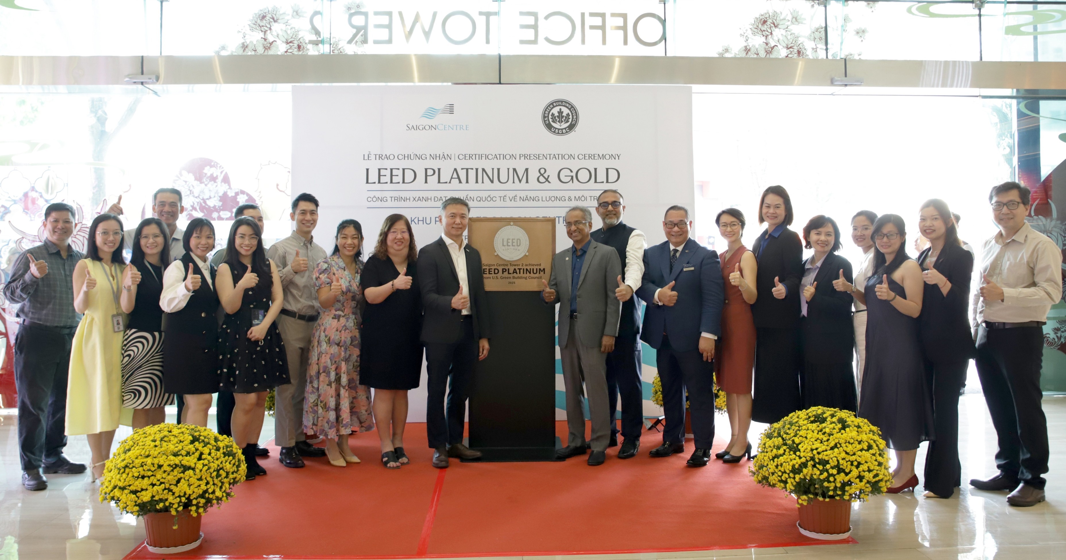 SAIGON CENTRE TIẾP TỤC HÀNH TRÌNH PHÁT TRIỂN BỀN VỮNG VỚI CHỨNG NHẬN LEED PLATINUM VÀ LEED GOLD