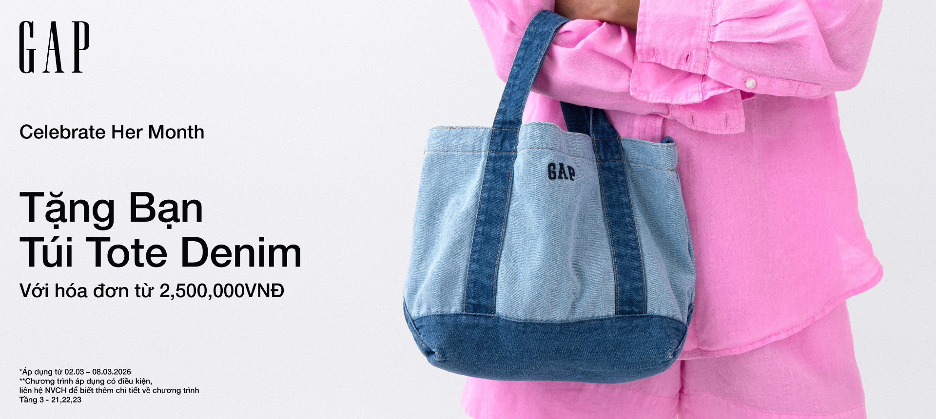 GAP - HAPPY WOMEN'S DAY - NHẬN TÚI TOTE DENIM XINH XẮN
