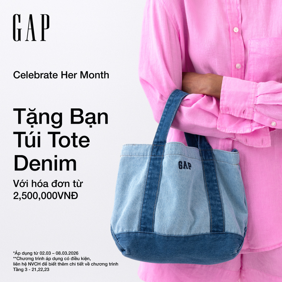 GAP - HAPPY WOMEN'S DAY - NHẬN TÚI TOTE DENIM XINH XẮN