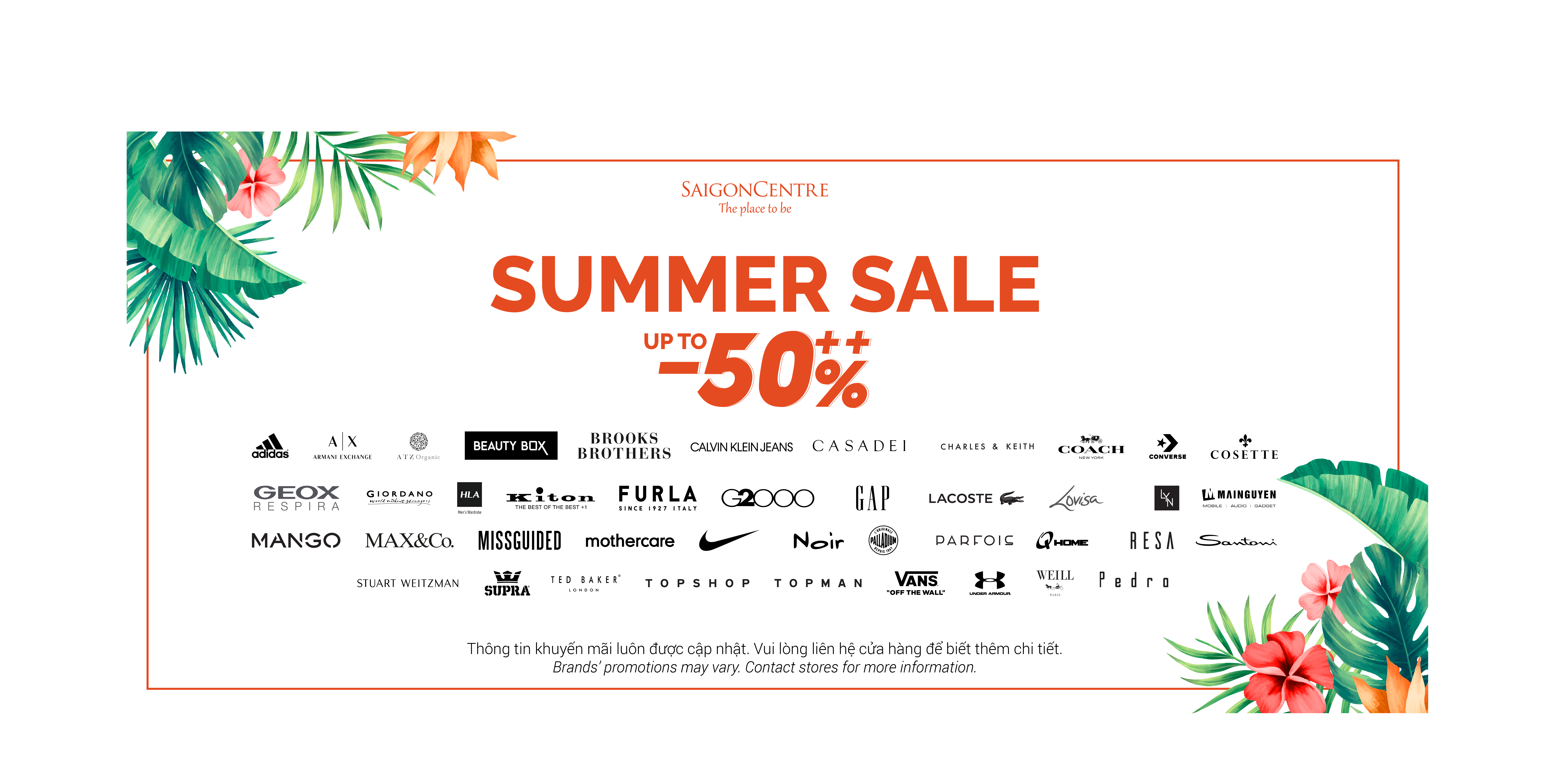 SUMMER SALE UP TO 50% AT SAIGON CENTRE