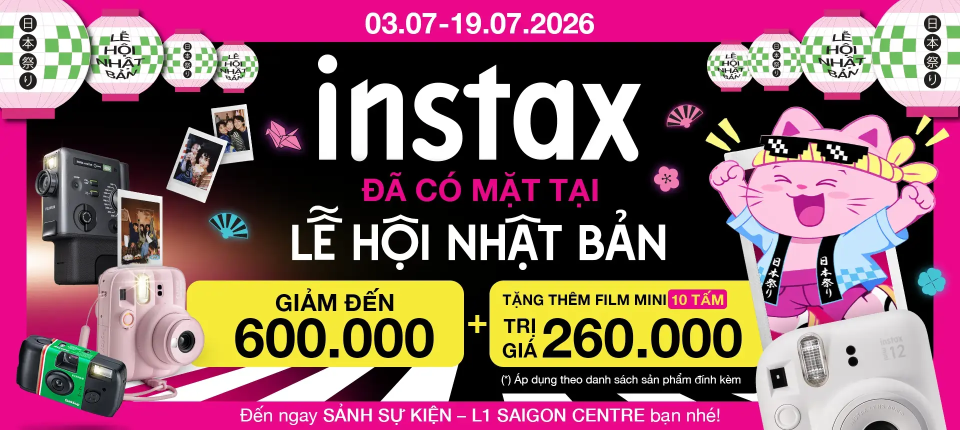 INSTAX KHUẤY ĐỘNG LỄ HỘI NHẬT BẢN TẠI SAIGON CENTRE VỚI HÀNG NGÀN ƯU ĐÃI