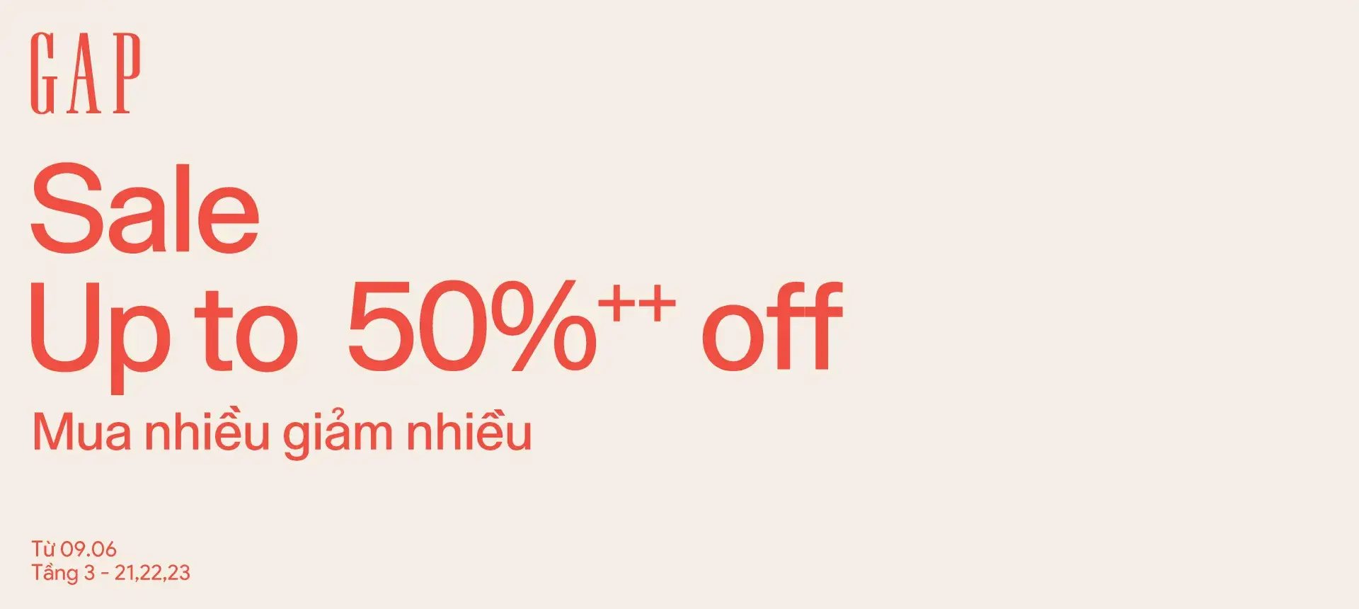 GAP END-OF-SEASON SALE — UP TO 50% OFF, FROM VND 199K ONLY