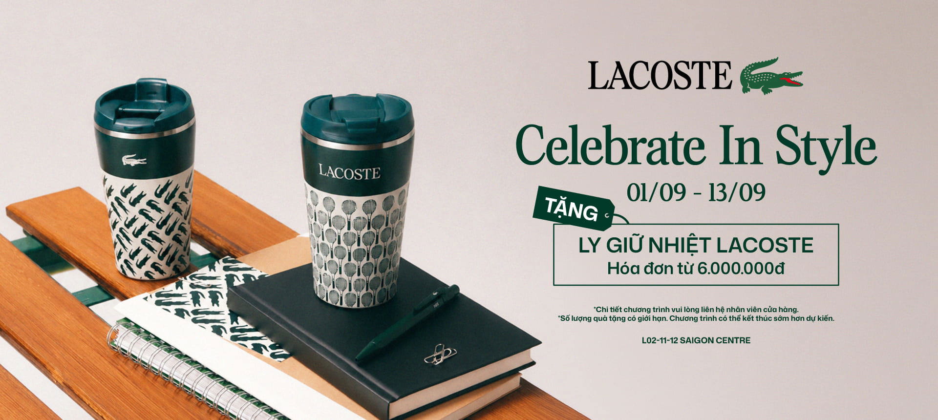 CELEBRATE IN STYLE - GET 01 LACOSTE TUMLBER FROM LACOSTE