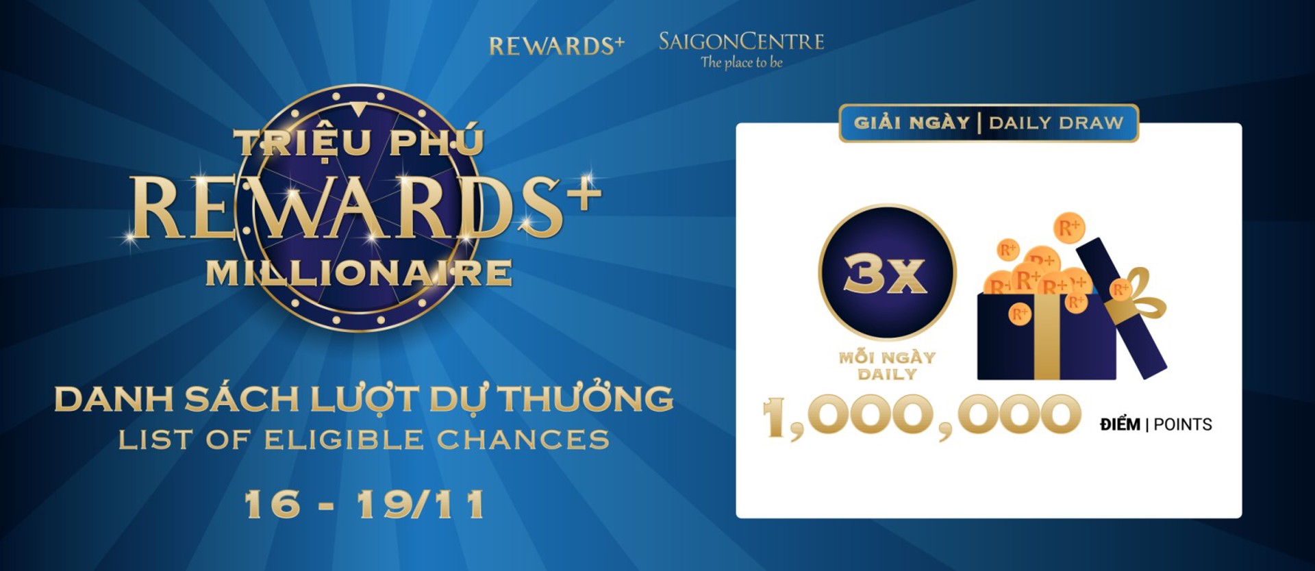 REWARDS+ MILLIONAIRE - LIST OF ELIGIBLE CHANCES