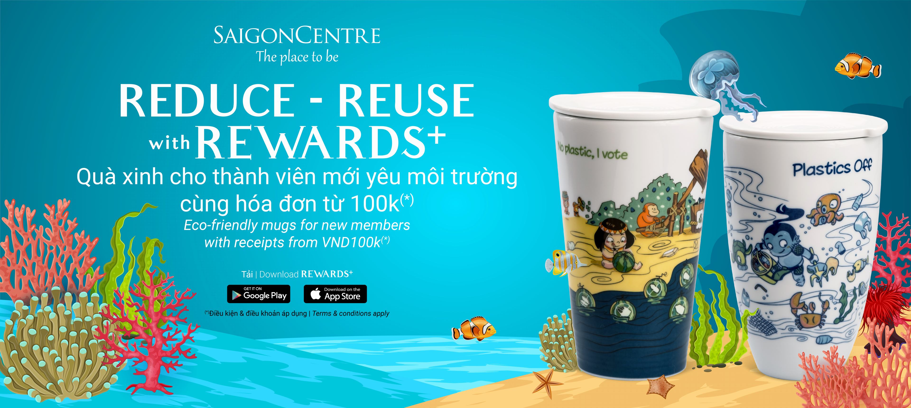 ECO-FRIENDLY MUGS FOR NEW REWARDS+ MEMBERS (*)