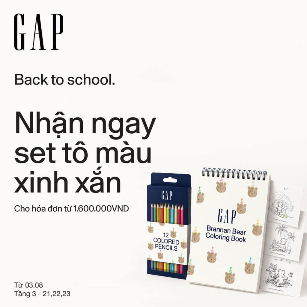 GAP TO SCHOOL - NHẬN SET TÔ MÀU XINH XẮN KHI MUA SẮM TẠI GAP