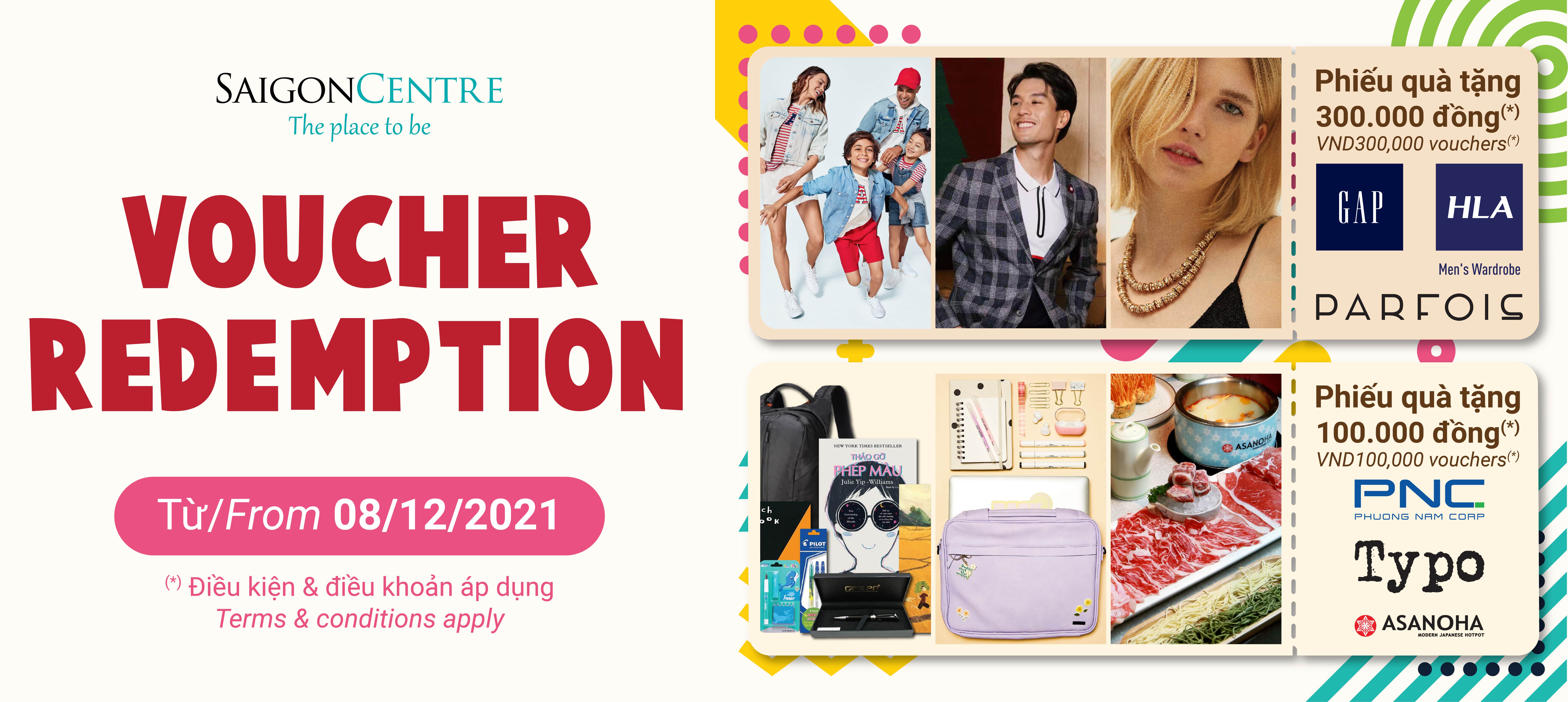 SAIGON CENTRE - VOUCHER REDEMPTION WITH SPENDING FROM 1 MILLION VND