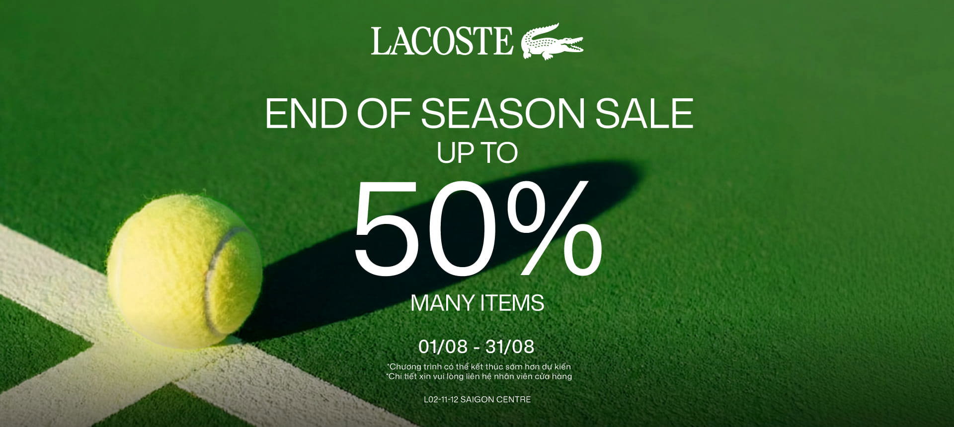 LACOSTE END OF SEASON SALE SS26 - UP TO 50% OFF