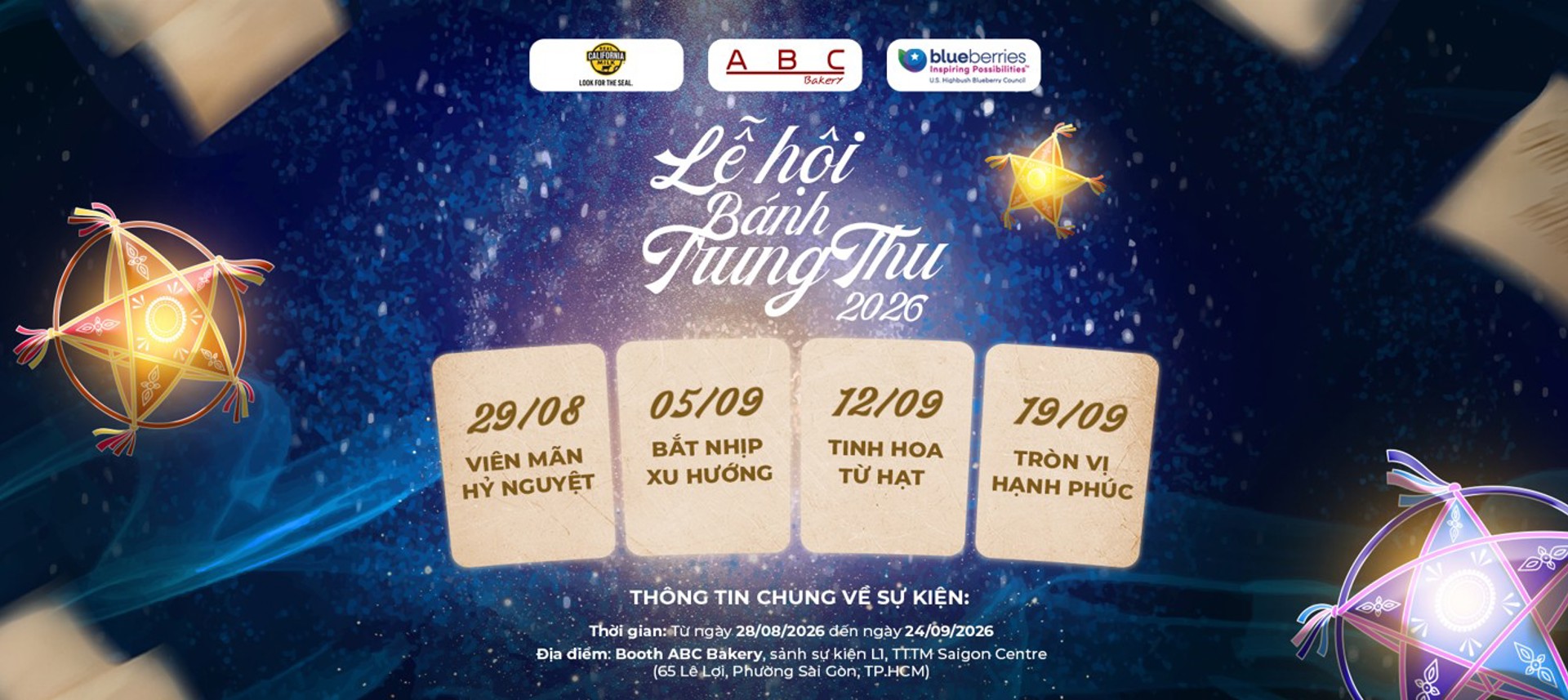 TRUNG THU NÀY, BẠN CÓ HẸN VỚI ABC BAKERY TẠI TTTM SAIGON CENTRE