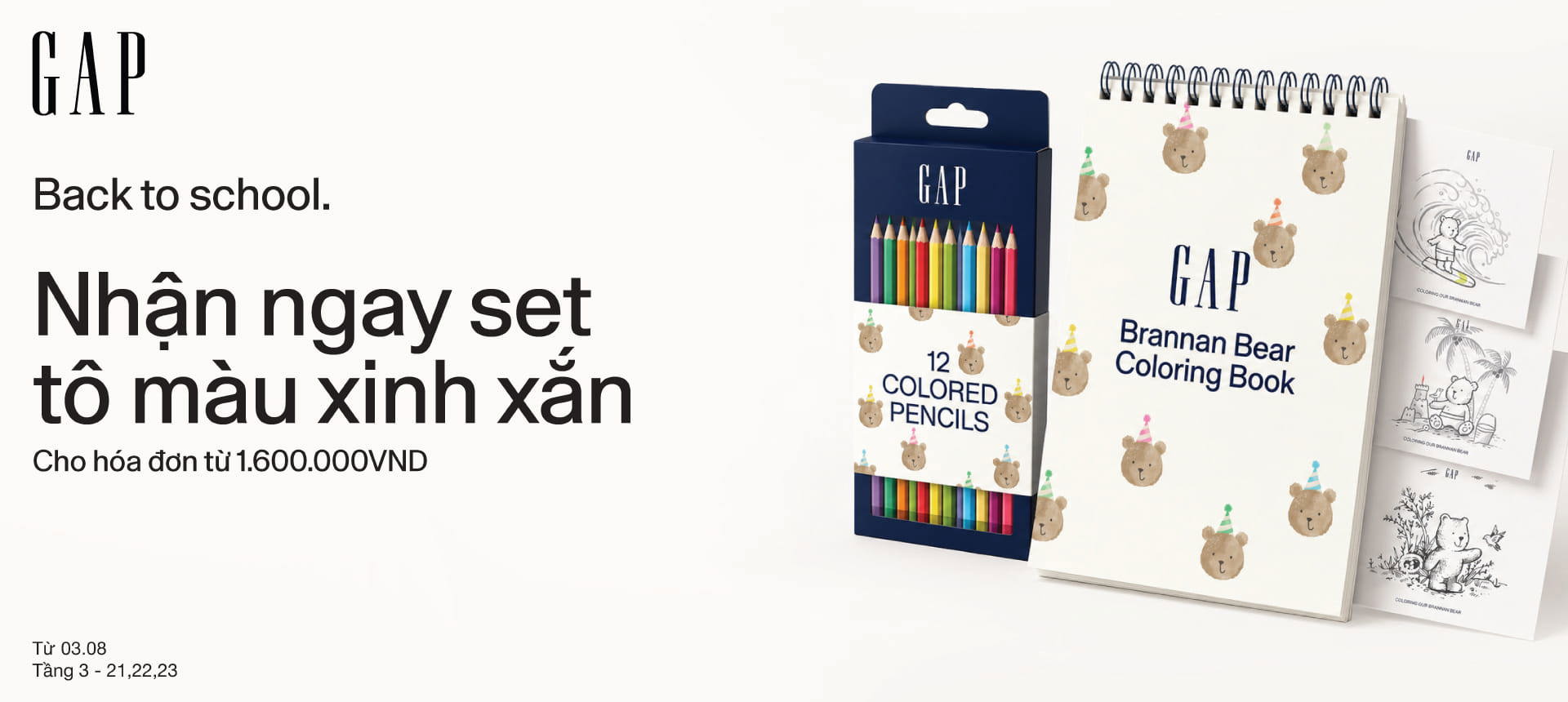 BACK TO SCHOOL - GET A CUTE COLORING SET WHEN SHOPPING AT GAP