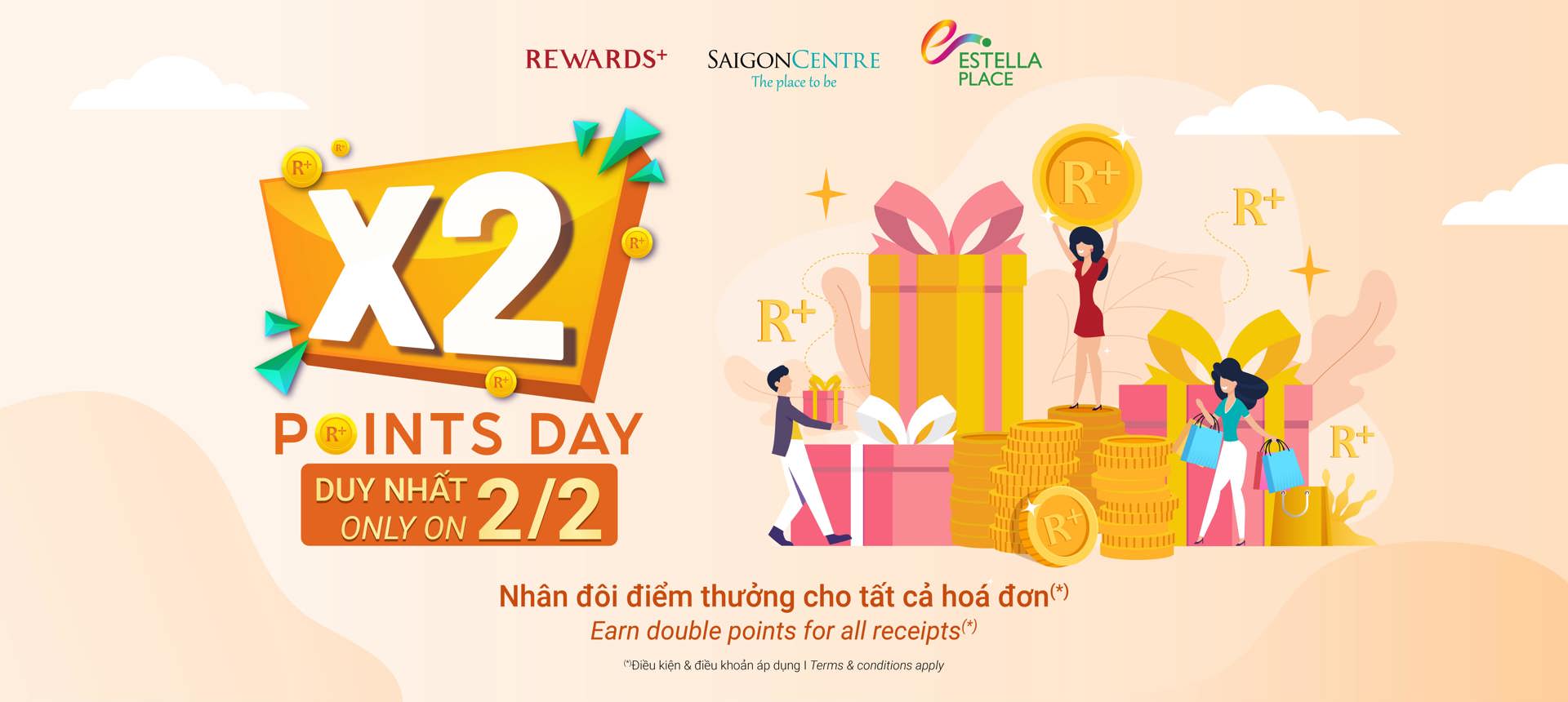 EARN DOUBLE POINTS FOR ALL RECEIPTS ON 02/02