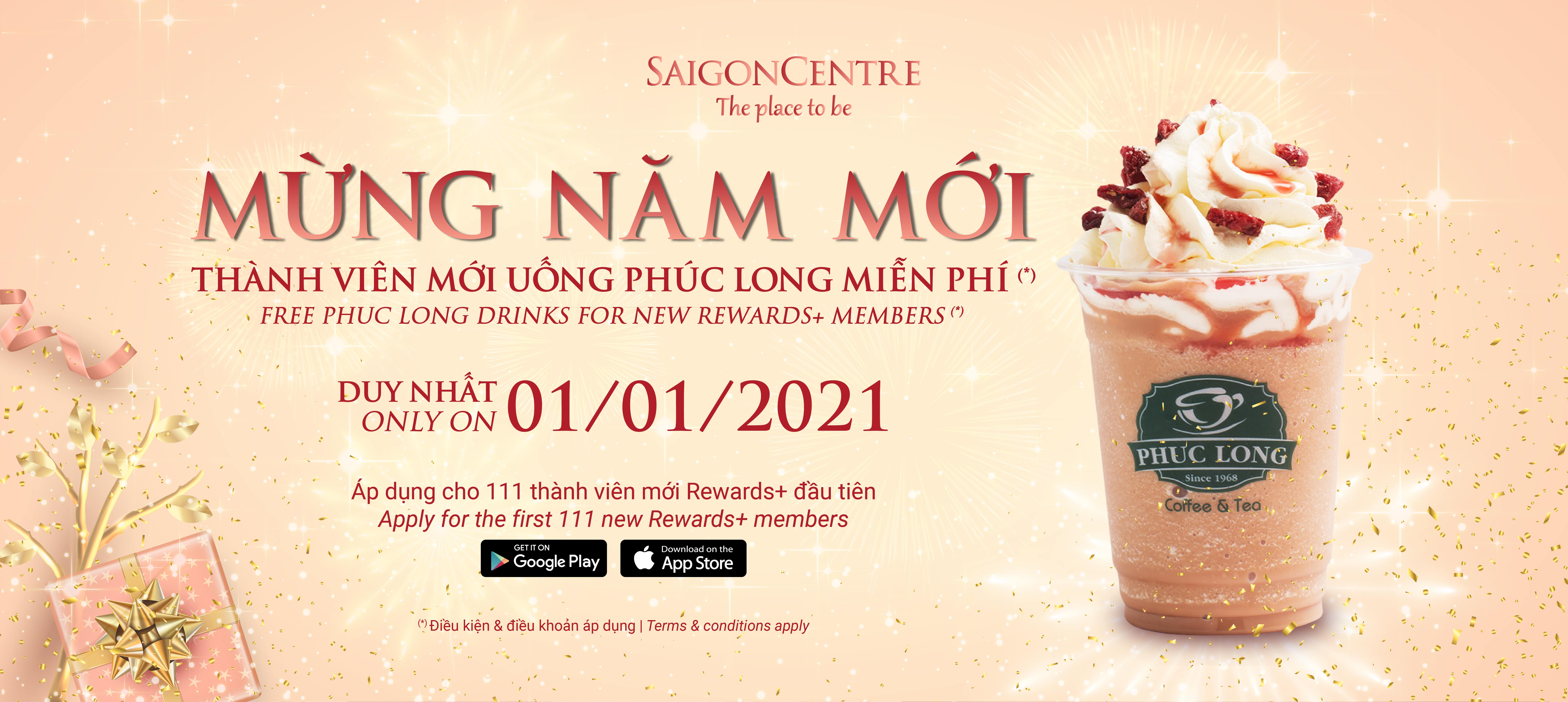 FREE PHUC LONG DRINKS FOR NEW REWARDS+ MEMBERS