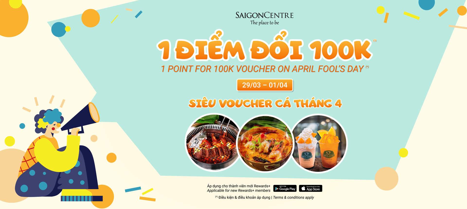 1 REWARDS+ POINT FOR VND100K VOUCHER ON APRIL FOOL’S DAY
